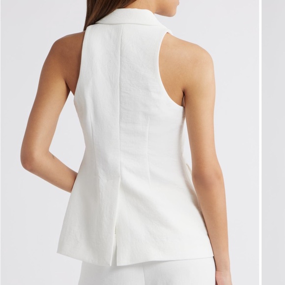 Open Edit White Curator Notched Lapel Vest XXS - Picture 8 of 8